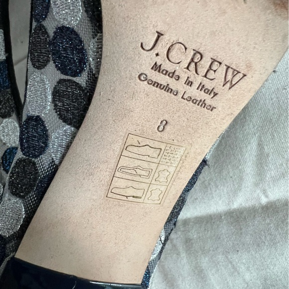 J. Crew Collection Elsie Polka Dot Mesh Heels size 8 - Picture 6 of 7